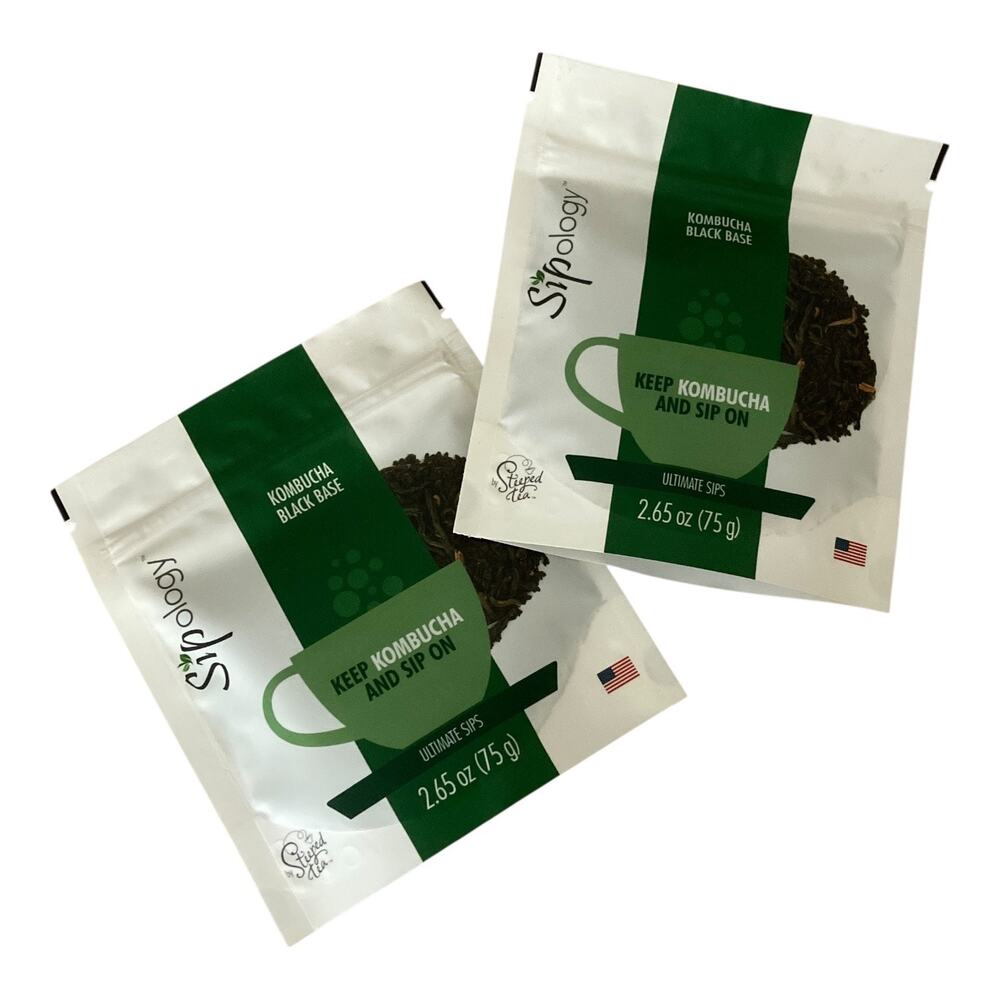Kombucha Black Tea Base Sipology by Steeped Tea 2.75oz loose leaf ~ lot of 2